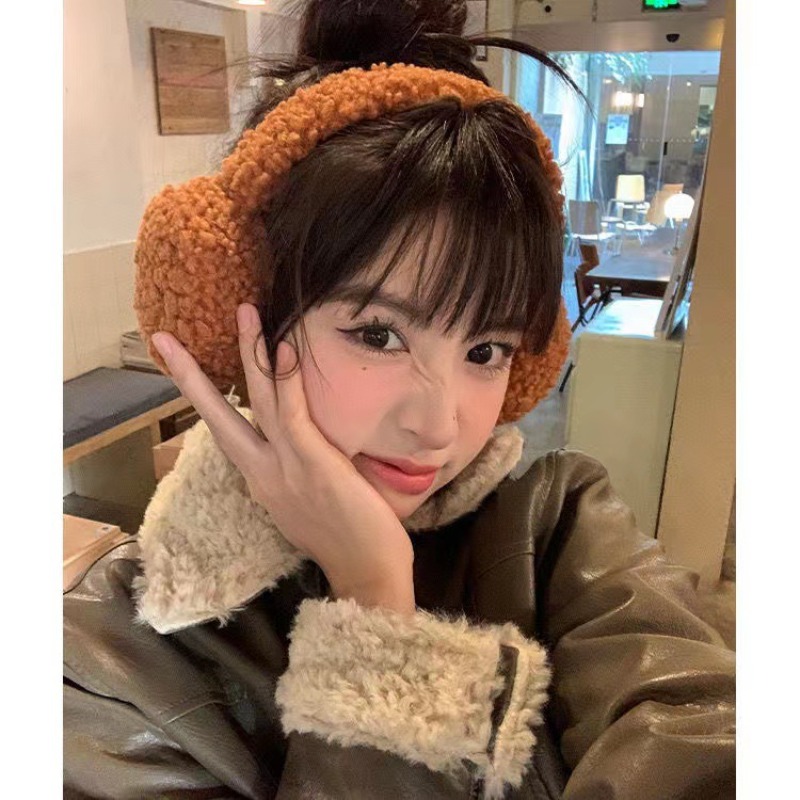 Winter Clothing Earmuffs - ミニマリストラムズウールぬいぐるみイヤーマフ冬のファッション新しい女性ガールイヤーマフ人気の暖かいアウトドア衣類アクセサリー