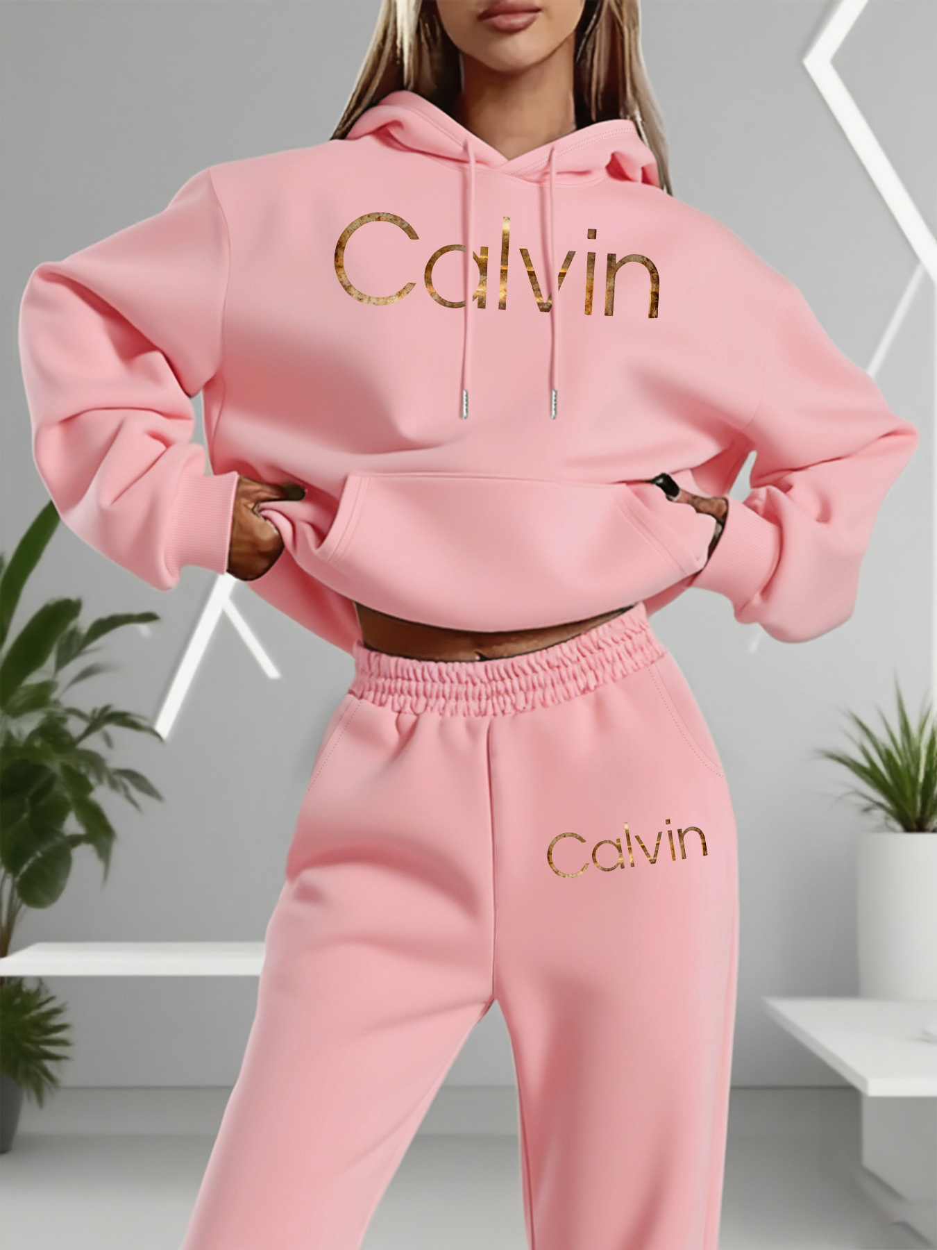 Winter Clothes - レディースファッションのプルオーバーとパンツのセット、プリント柄のセット、レディースの秋冬用プルオーバーコーディネート、プラスサイズ女性向けの服のセット。