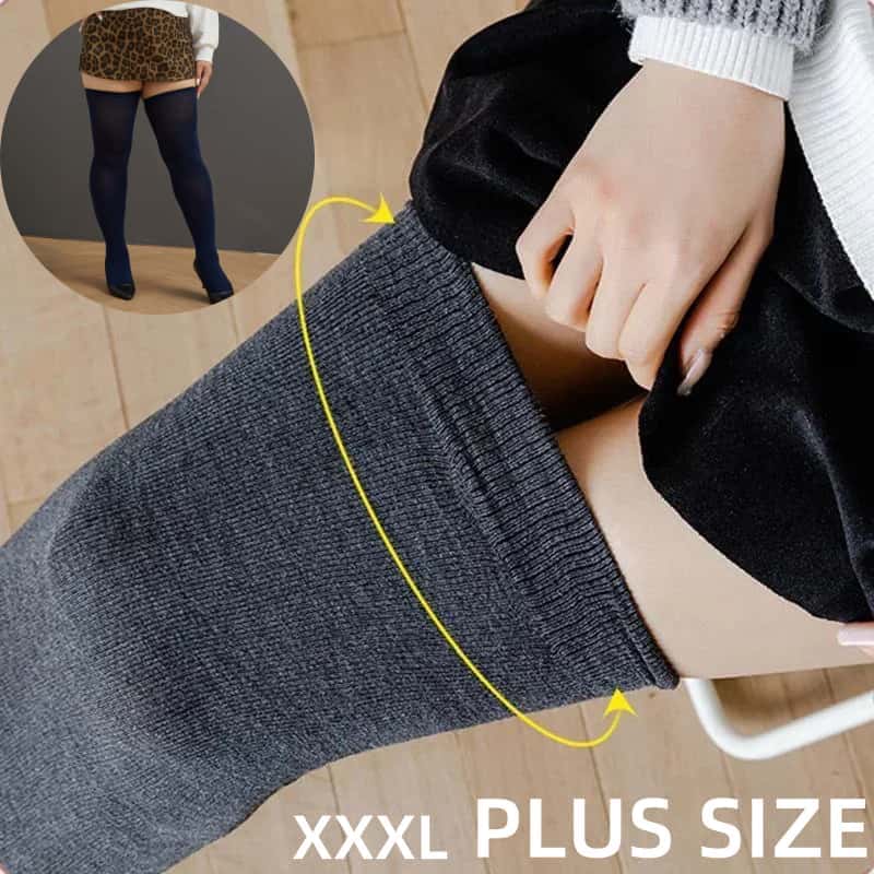 Winter Clothing Leg Warmers - レディースオーバーニーロングソックス、プラスサイズ、黒白の太もも丈ストッキング、秋冬用レッグウォーマー、オーバーサイズ女性用3XXXL