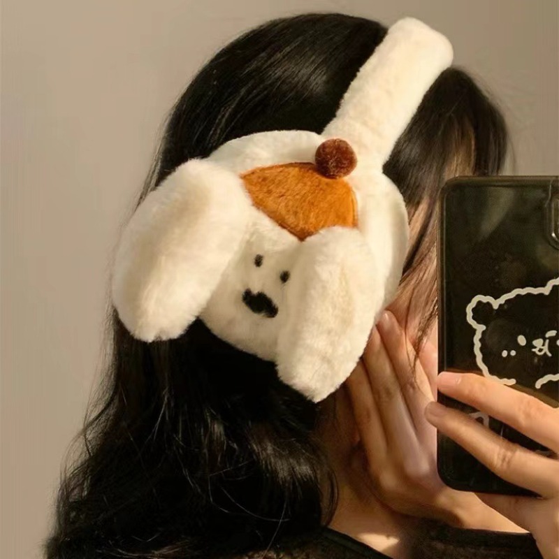 Winter Clothing Earmuffs - かわいい漫画子犬イヤーマフ冬防風ぬいぐるみ女性女の子イヤーマフ屋外暖かい衣類アクセサリークリスマスギフト