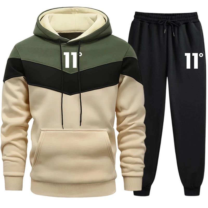 Winter Clothing Outdoor - メンズ新作トラックスーツ カジュアルトリコロールスプライスパーカー スウェットシャツ アウトドアスポーツジョギングウェア 秋冬ファッションストリートウェア