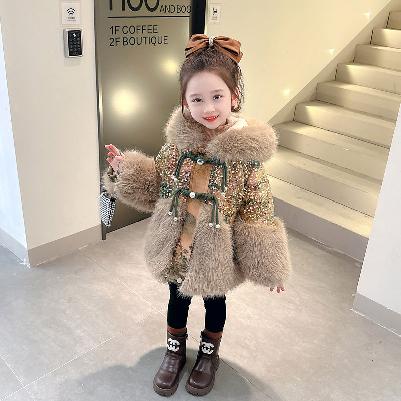 Winter Clothing Toddler - 冬暖かいジャケット新年綿コートかわいい女の子ジャケットベビープラスベルベット厚い子供フード付き上着子供光沢のあるコート