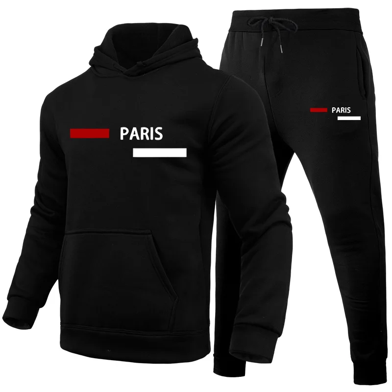 Winter Clothing Outdoor - メンズトラックスーツ ファッション カジュアル フード付きスウェットシャツ スウェットパンツ アウトドア