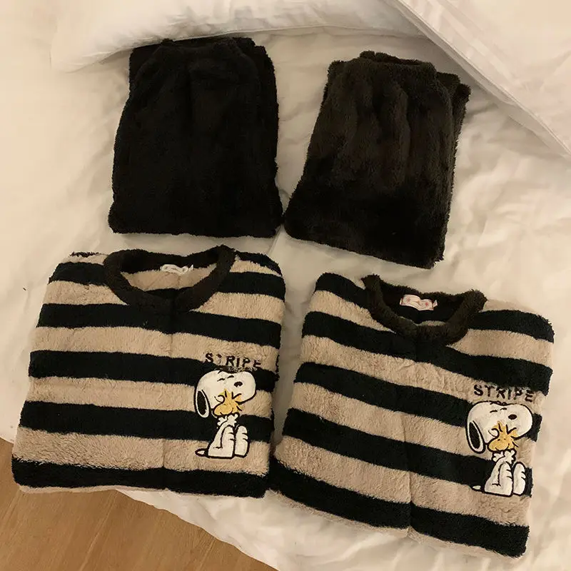 Winter Clothing Patterns - 刺繍入りの豪華なパジャマセット,男性と女性,漫画のパターン,暖かくて厚い,創造的で,家の衣類,カップル,秋,冬