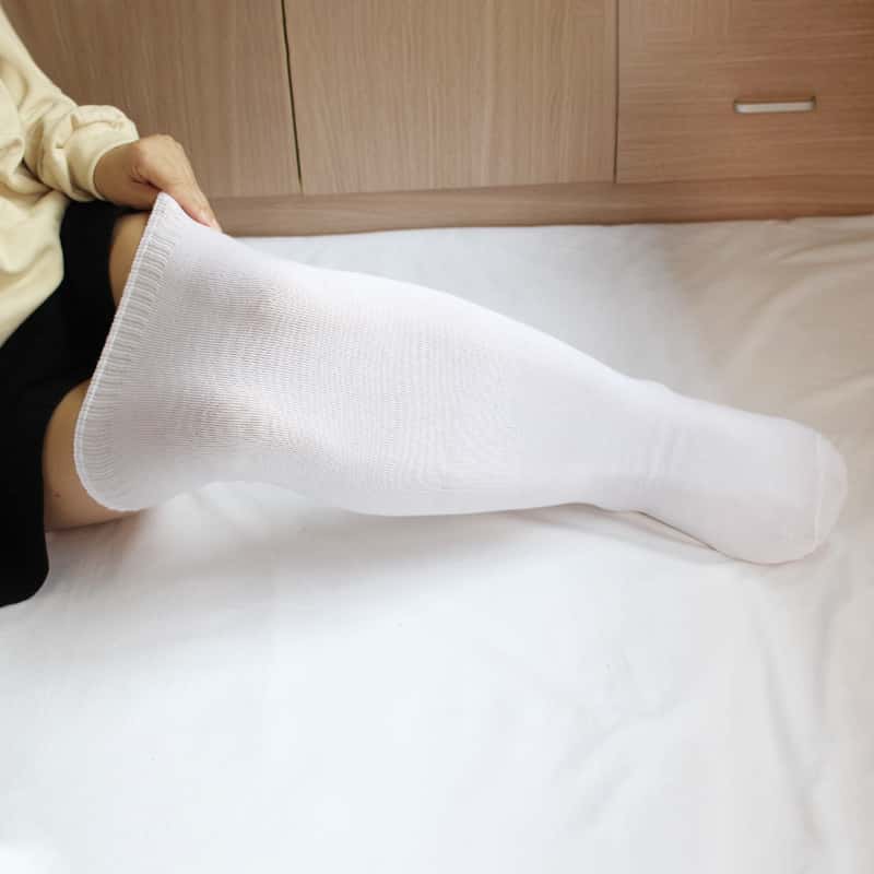 2026年新作 大きめサイズ サイハイストッキング 白黒 オ - Winter Clothing Leg Warmers のレビューと価格