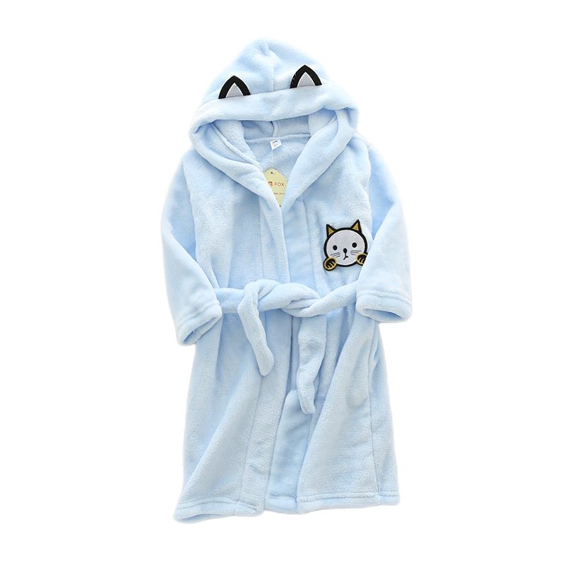 子供の漫画猫ローブ新しい冬の女の赤ちゃんバスローブパジャマロ - Winter Clothing Baby Girl のレビューと価格