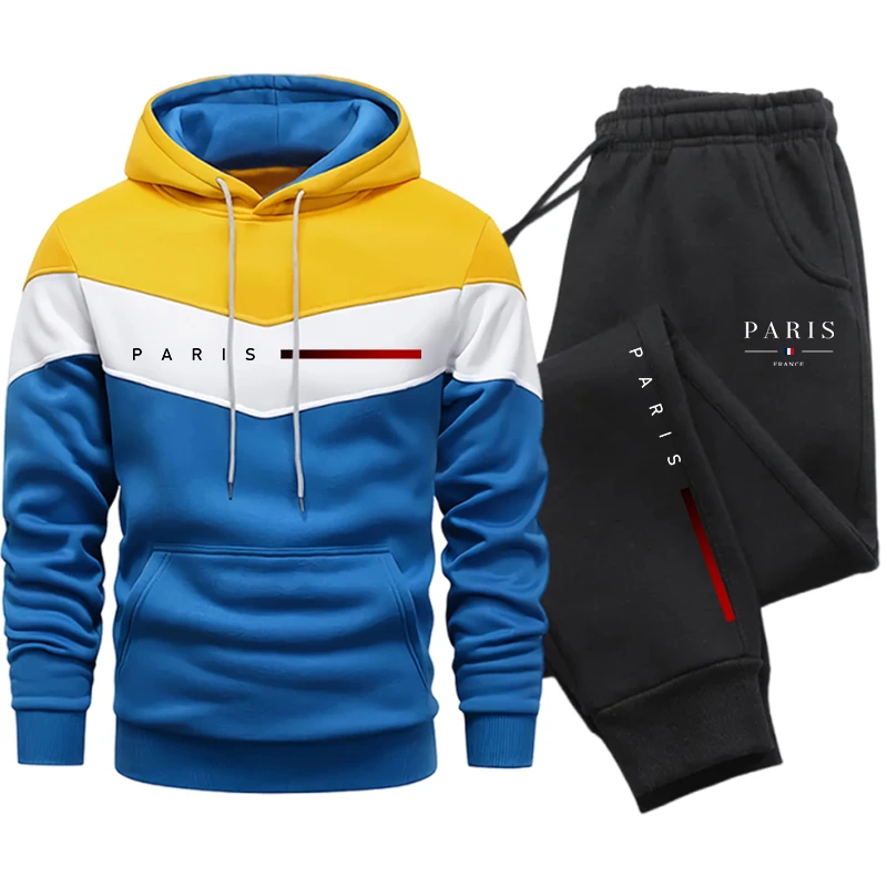 メンズトラックスーツ カジュアルフーディー トリコロールスプ - Winter Clothing Outdoor のレビューと価格