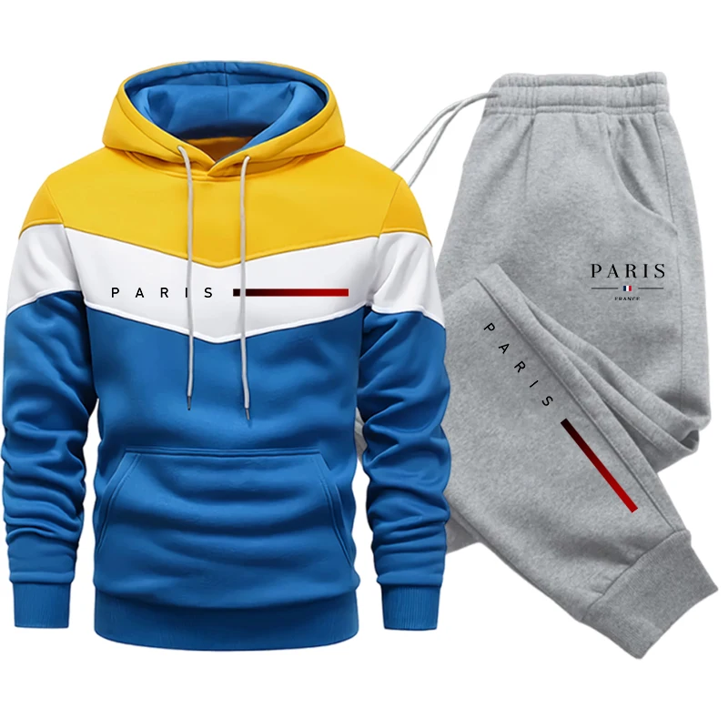 メンズトラックスーツ カジュアルフーディー トリコロールスプ - Winter Clothing Outdoor のレビューと価格