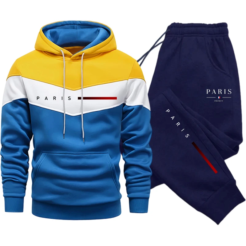 メンズトラックスーツ カジュアルフーディー トリコロールスプ - Winter Clothing Outdoor のレビューと価格