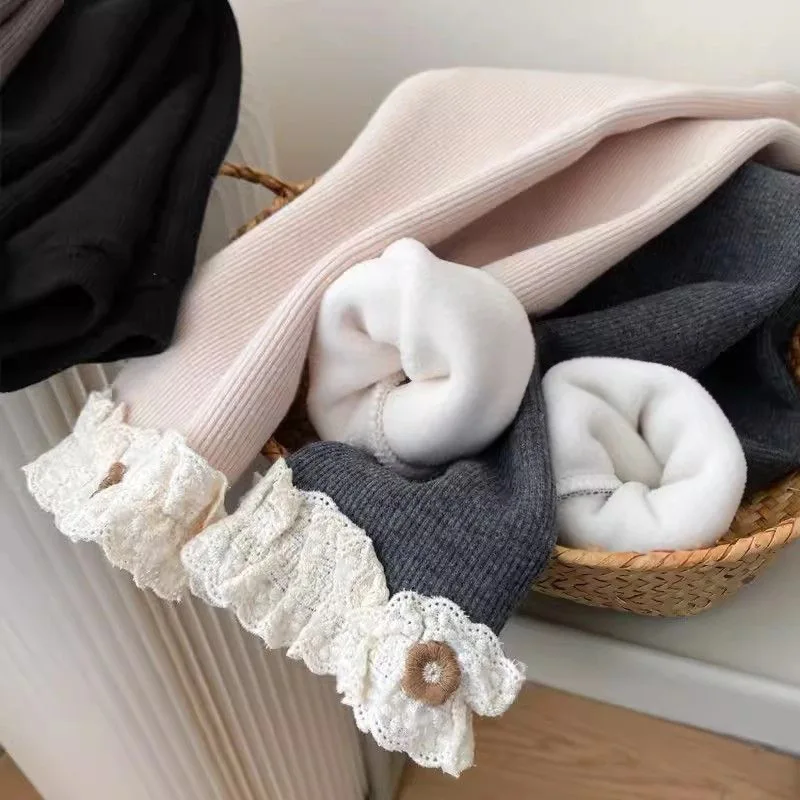 子供服 フリース裏地レギンス 冬用 暖かい フリル付き スト - Winter Clothing Toddler のレビューと価格