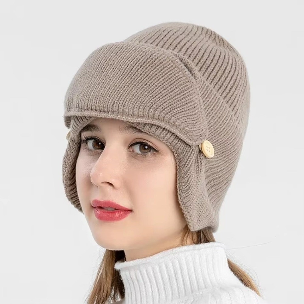 フリース裏地付き暖かいウール製帽子 ニット帽 マスク付き ア - Winter Clothing Earmuffs のレビューと価格