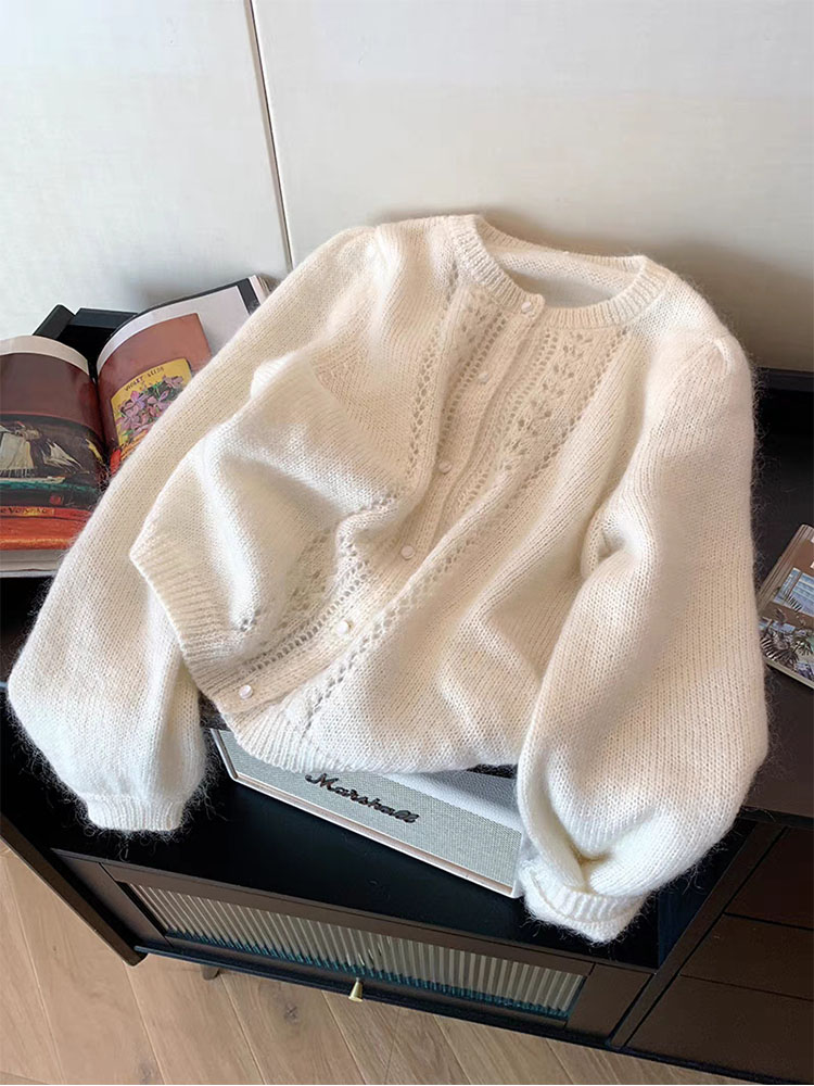 女性用長袖ニットカーディガン,ラウンドネック,韓国のファッシ - Winter Clothing Factory Outlet のレビューと価格