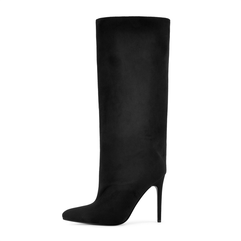 Onlymaker ブラック フェイクスエード ニーハイブー - Winter Clothing For Woman のレビューと価格