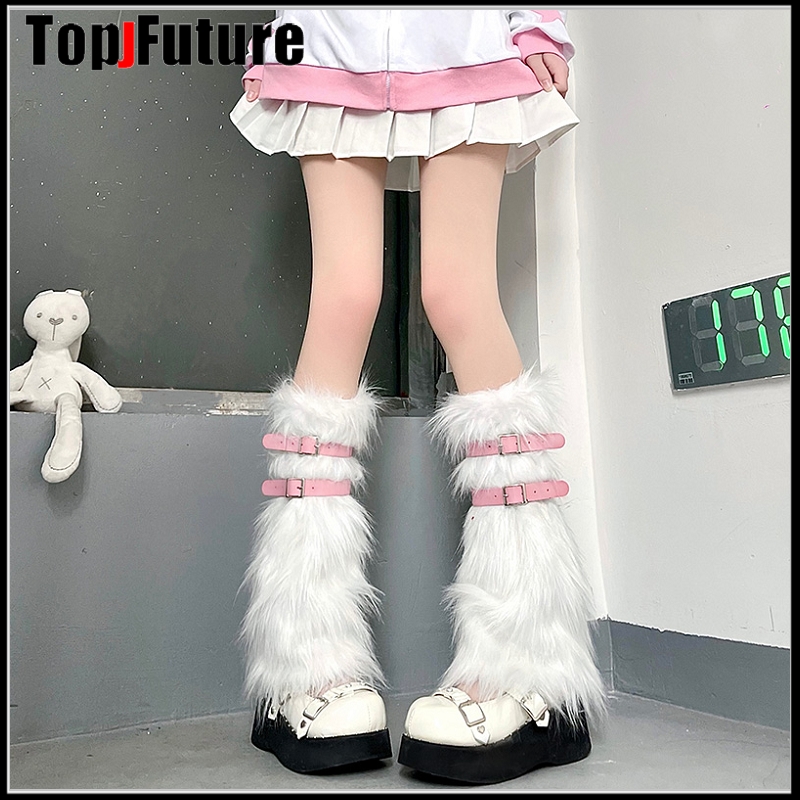 女性スパイスガール原宿パンク黒毛皮のようなゴシックロリータ毛 - Winter Clothing Leg Warmers のレビューと価格
