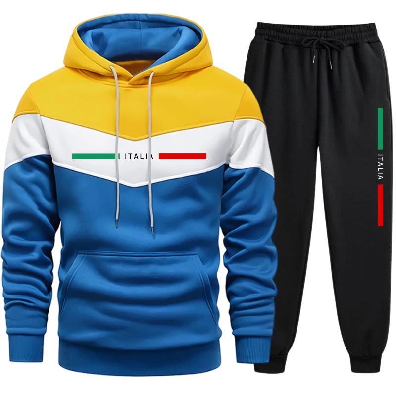 メンズフーディートラックスーツ 高品質カジュアルトリコロール - Winter Clothing Outdoor のレビューと価格