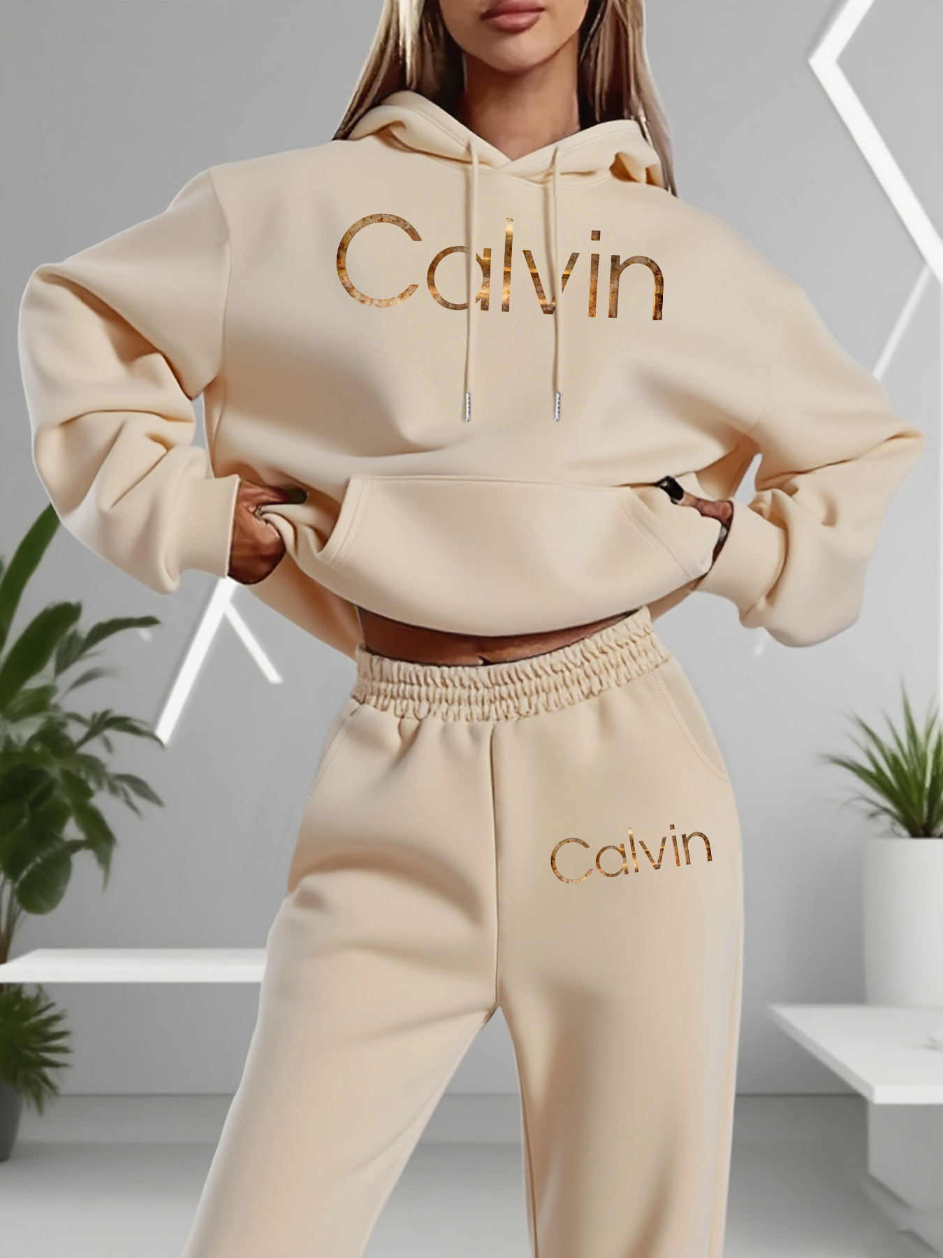 レディースファッションのプルオーバーとパンツのセット、プリン - Winter Clothes のレビューと価格