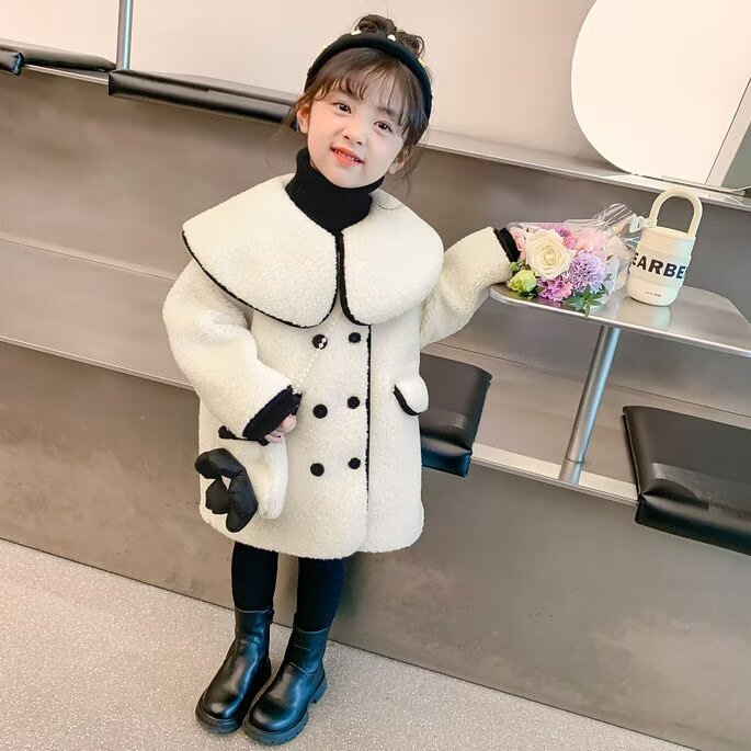 女の子のカジュアルな長袖コート,子供服,アウター,子供のファ - Winter Clothing Toddler のレビューと価格