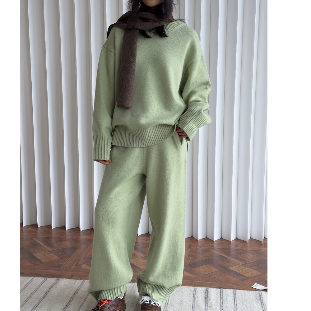 女性用ニットパンツ付きウールプルオーバー,セータースーツ,冬 - Winter Clothing Factory Outlet のレビューと価格