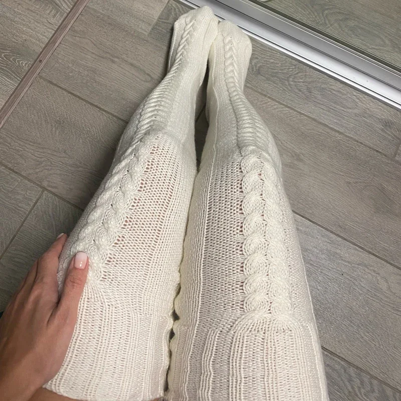 太もも丈ストッキング レディース 冬用 暖かい 黒 白 エク - Winter Clothing Leg Warmers のレビューと価格