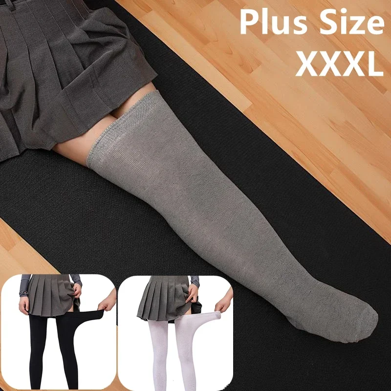レディースオーバーニーロングソックス、プラスサイズ、黒白の太 - Winter Clothing Leg Warmers のレビューと価格