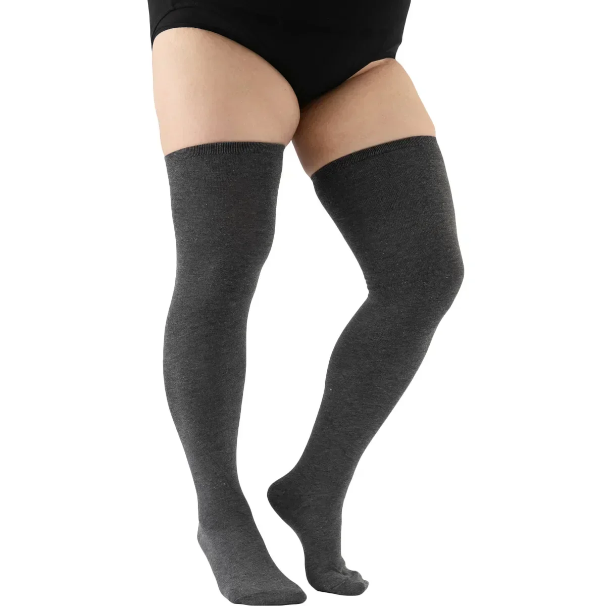 プラスサイズ ブラックホワイトストライプ 厚手 オーバーニー - Winter Clothing Leg Warmers のレビューと価格