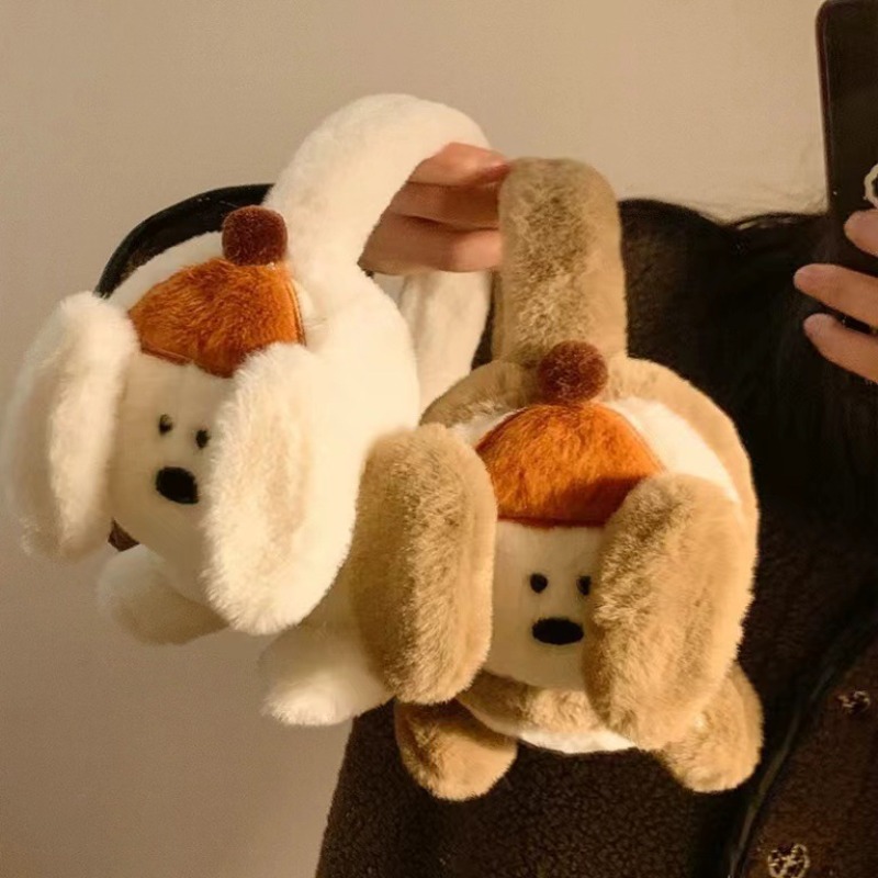 かわいい漫画子犬イヤーマフ冬防風ぬいぐるみ女性女の子イヤーマ - Winter Clothing Earmuffs のレビューと価格