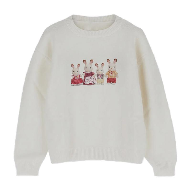 男性と女性のためのウサギ柄のニットセーター,レトロなセーター - Winter Clothing Patterns のレビューと価格
