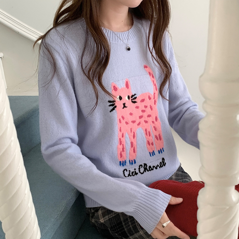 WinvyNee 女性服メリノウール長袖ルーズ O ネック猫 - Winter Clothing Patterns のレビューと価格