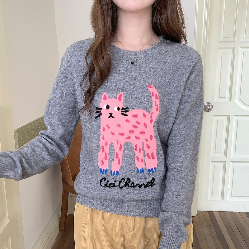 WinvyNee 女性服メリノウール長袖ルーズ O ネック猫 - Winter Clothing Patterns のレビューと価格
