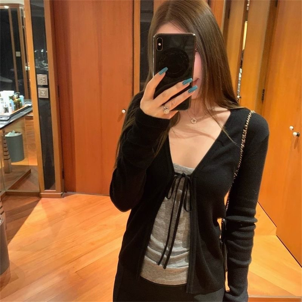 女性のニット薄手長袖カーディガン春秋ファッションヴィンテージ - Winter Clothing Factory Outlet のレビューと価格