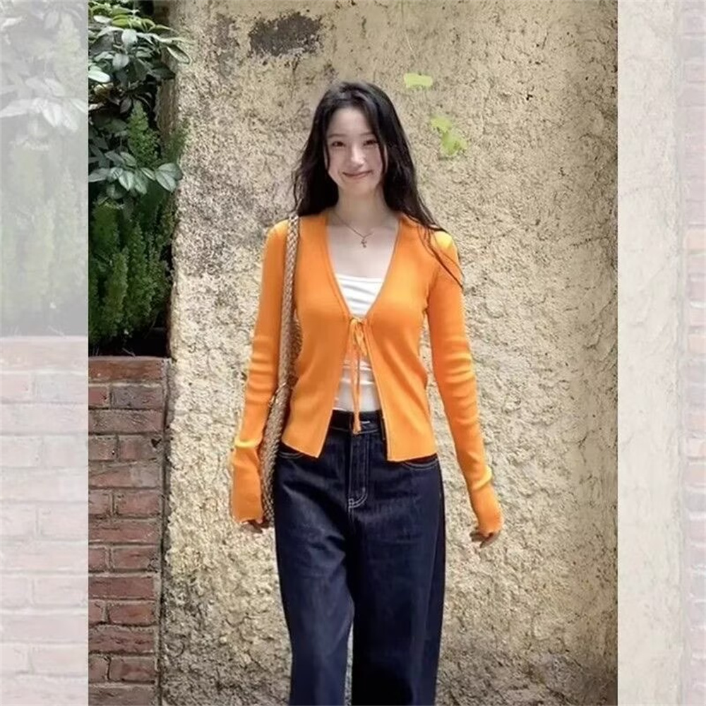 女性のニット薄手長袖カーディガン春秋ファッションヴィンテージ - Winter Clothing Factory Outlet のレビューと価格