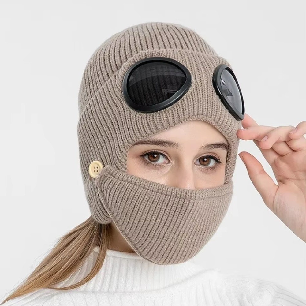 フリース裏地付き暖かいウール帽子、ニット帽、衣料品アクセサリ - Winter Clothing Earmuffs のレビューと価格