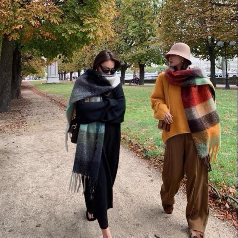 新しい高級冬厚く暖かいスカーフ女性カシミヤショールとラップパ - Cashmere Scarf Wrap のレビューと価格