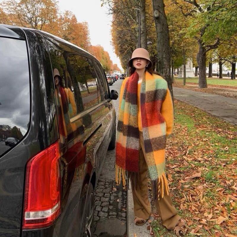 新しい高級冬厚く暖かいスカーフ女性カシミヤショールとラップパ - Cashmere Scarf Wrap のレビューと価格