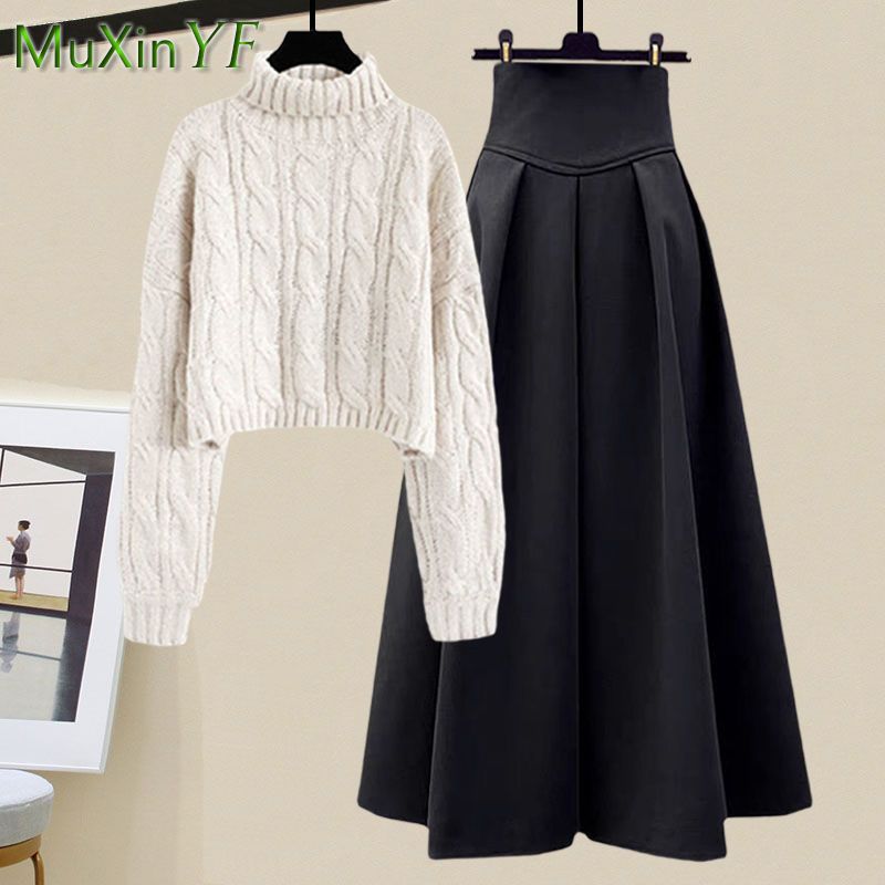 女性用ハイカラーニットセーター,長袖,ルーズフィット,ハイウ - Winter Clothing Sale のレビューと価格