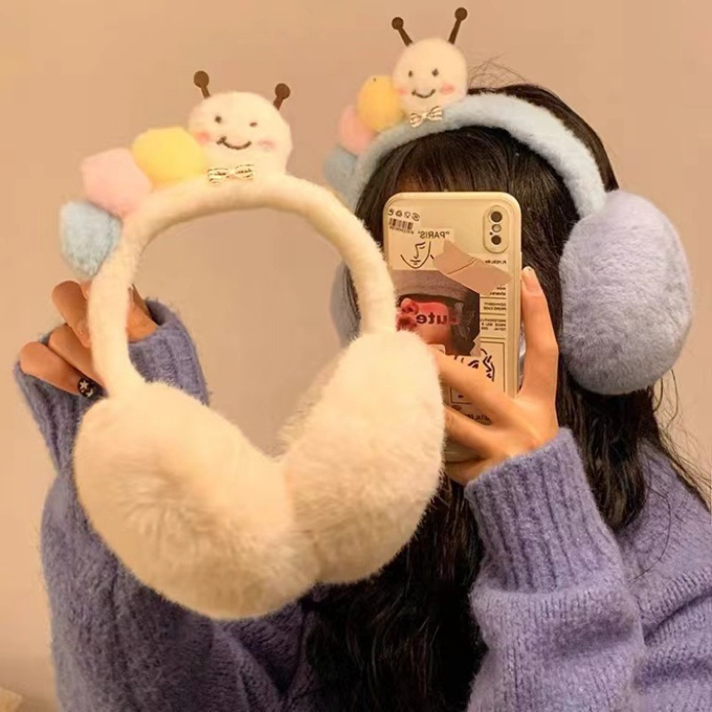 新しいかわいい面白いぬいぐるみ毛虫イヤーマフ冬のファッション - Winter Clothing Earmuffs のレビューと価格