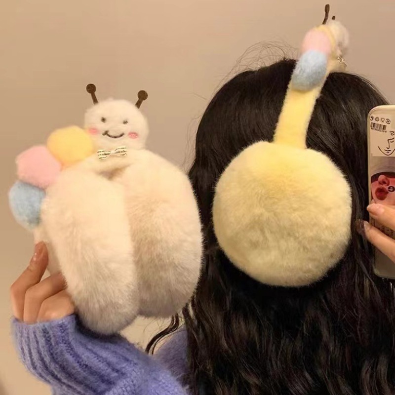 新しいかわいい面白いぬいぐるみ毛虫イヤーマフ冬のファッション - Winter Clothing Earmuffs のレビューと価格