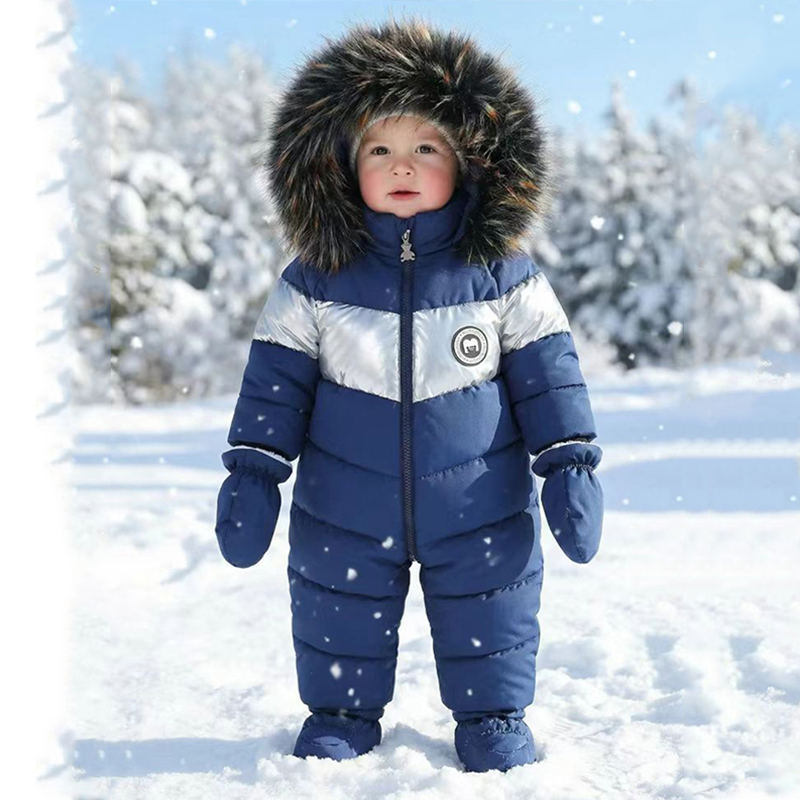 冬新生児ロンパース手袋付き暖かい厚みのある女の赤ちゃん服フー - Winter Clothing Baby Girl のレビューと価格