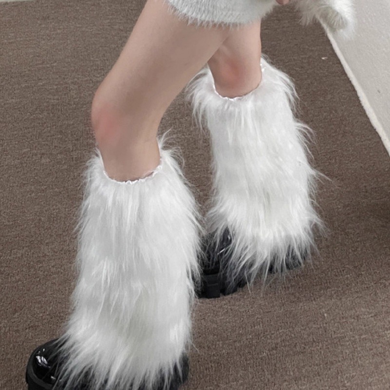 秋冬用暖かいフェイクファー ロリータ JK レッグウォーマー - Winter Clothing Leg Warmers のレビューと価格
