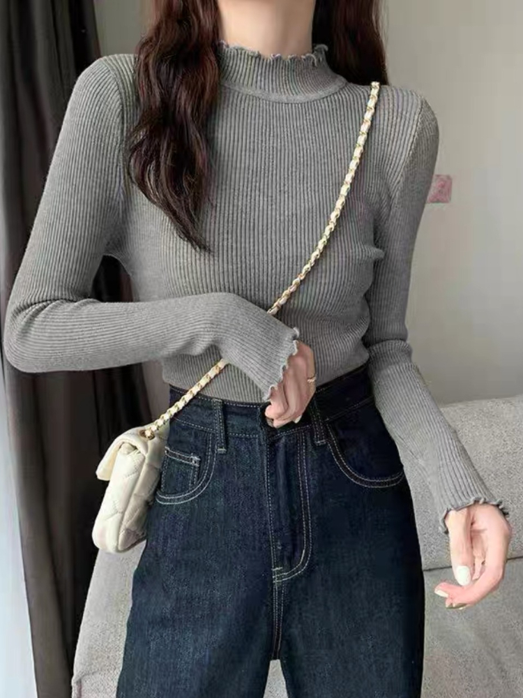 2026 女性のニットセーター秋冬シンプルなベースレイヤート - Winter Clothing Factory Outlet のレビューと価格