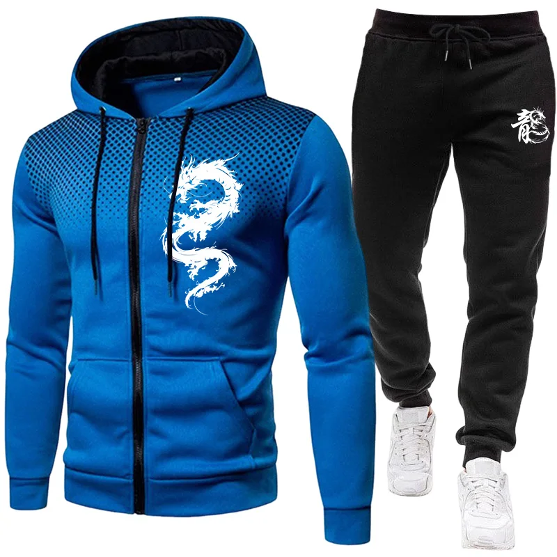 メンズパリドラゴン柄ファッションプリントセットアップ ツーピ - Winter Clothing Outdoor のレビューと価格