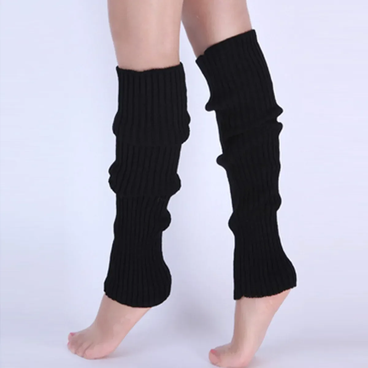 暖かいニットレッグウォーマー女性用ニーハイリブソックス快適な - Winter Clothing Leg Warmers のレビューと価格