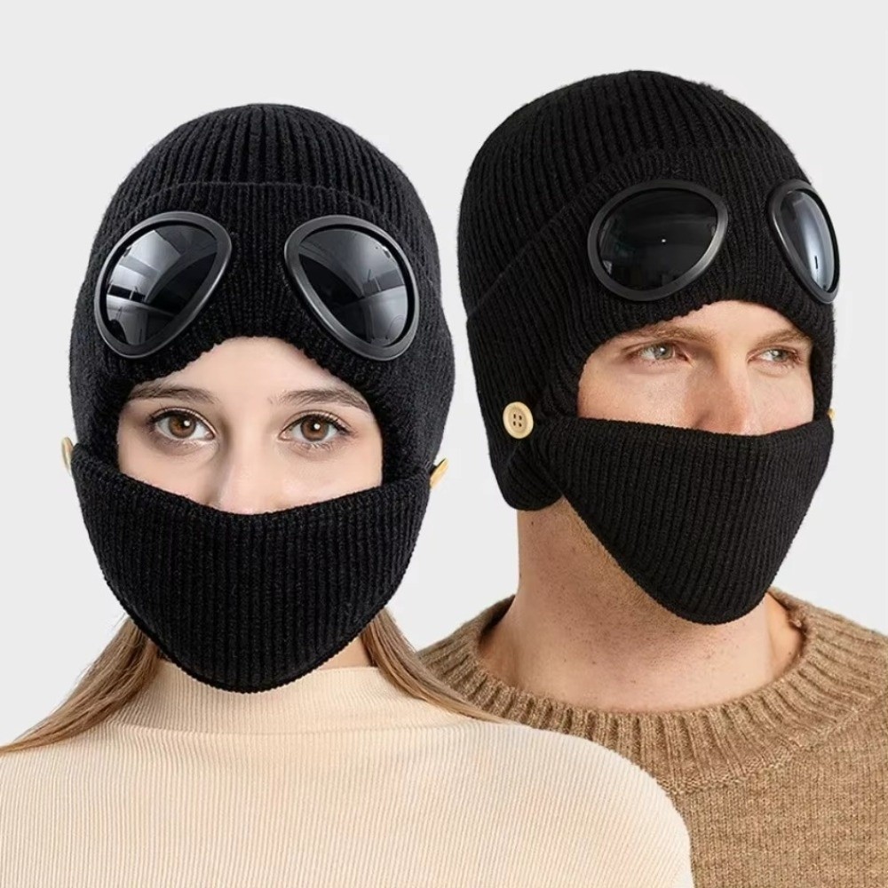 フリース裏地付き暖かいウール帽子 マスク付き 衣類アクセサリ - Winter Clothing Earmuffs のレビューと価格