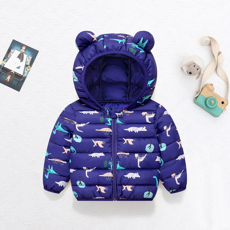 子供の綿のコート赤ちゃん漫画ダウンジャケット男の子フード付き - Winter Clothing Baby Girl のレビューと価格