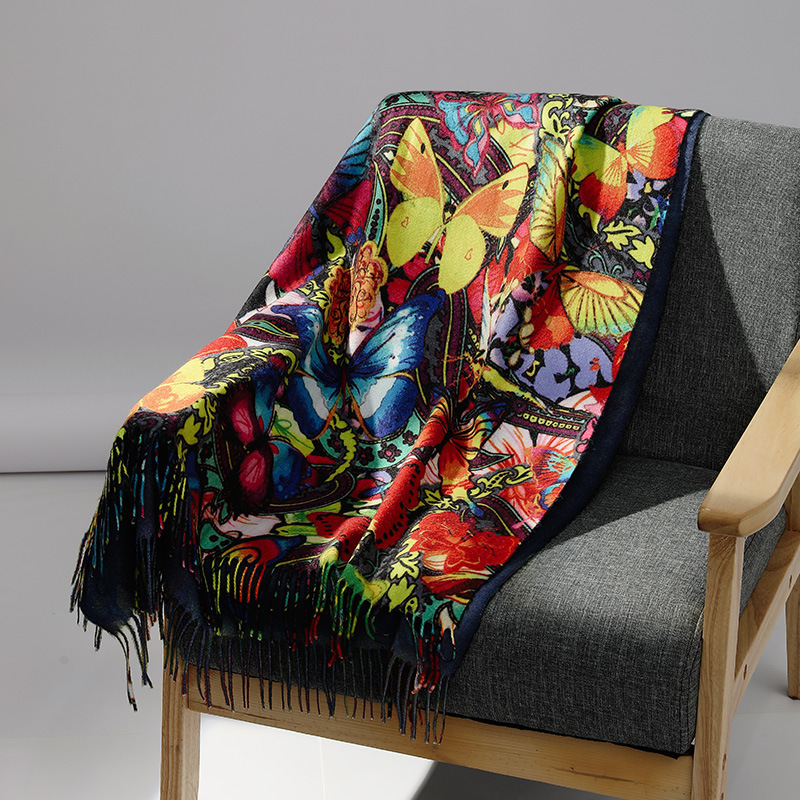 高級ブランド油絵カシミヤスカーフ女性のための暖かい冬パシュミ - Cashmere Scarf Wrap のレビューと価格