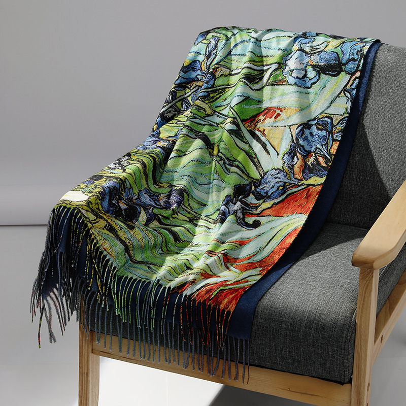 高級ブランド油絵カシミヤスカーフ女性のための暖かい冬パシュミ - Cashmere Scarf Wrap のレビューと価格