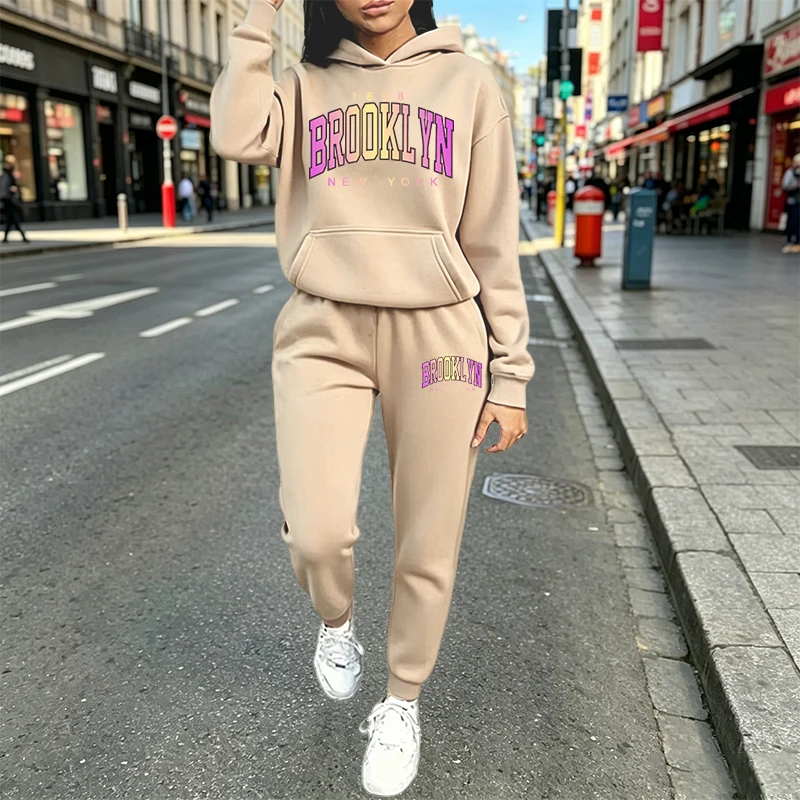 カジュアルな女性用プリントパーカー2点セット。普段使いやスポ - Winter Clothing For Woman のレビューと価格