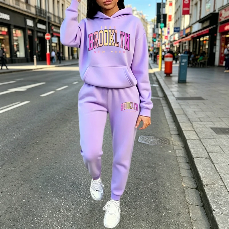 カジュアルな女性用プリントパーカー2点セット。普段使いやスポ - Winter Clothing For Woman のレビューと価格