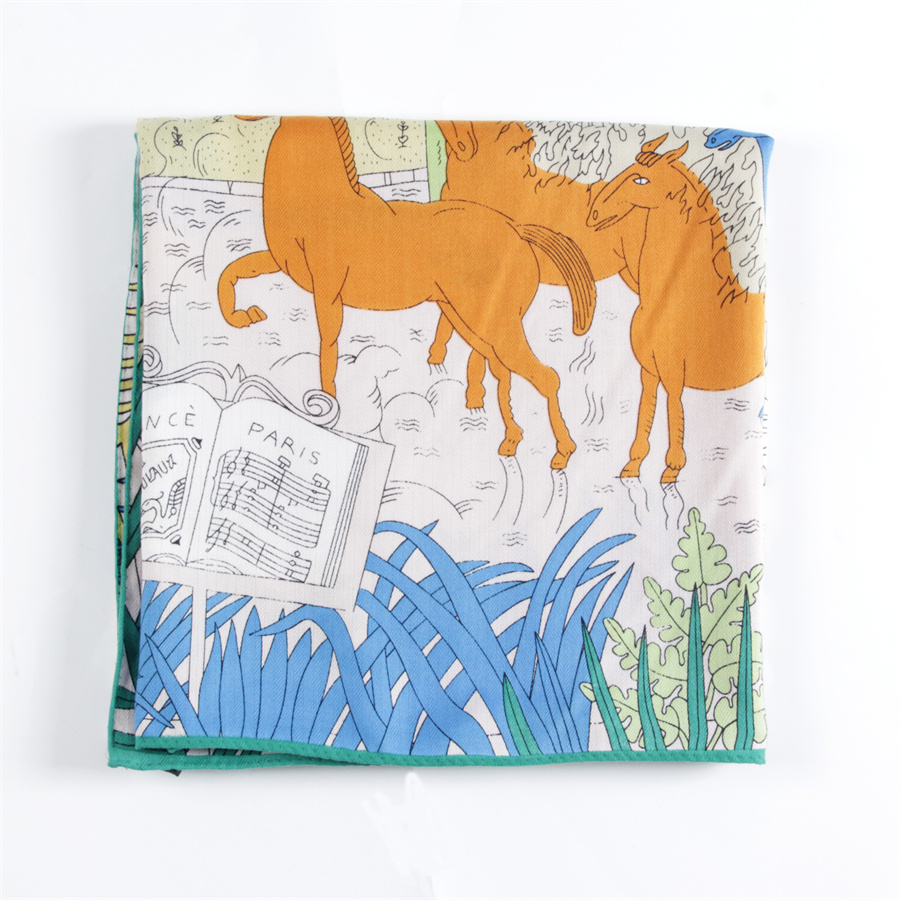 Pobing シルクカシミヤスカーフ女性手巻きジャングル動物 - Cashmere Scarf Wrap のレビューと価格