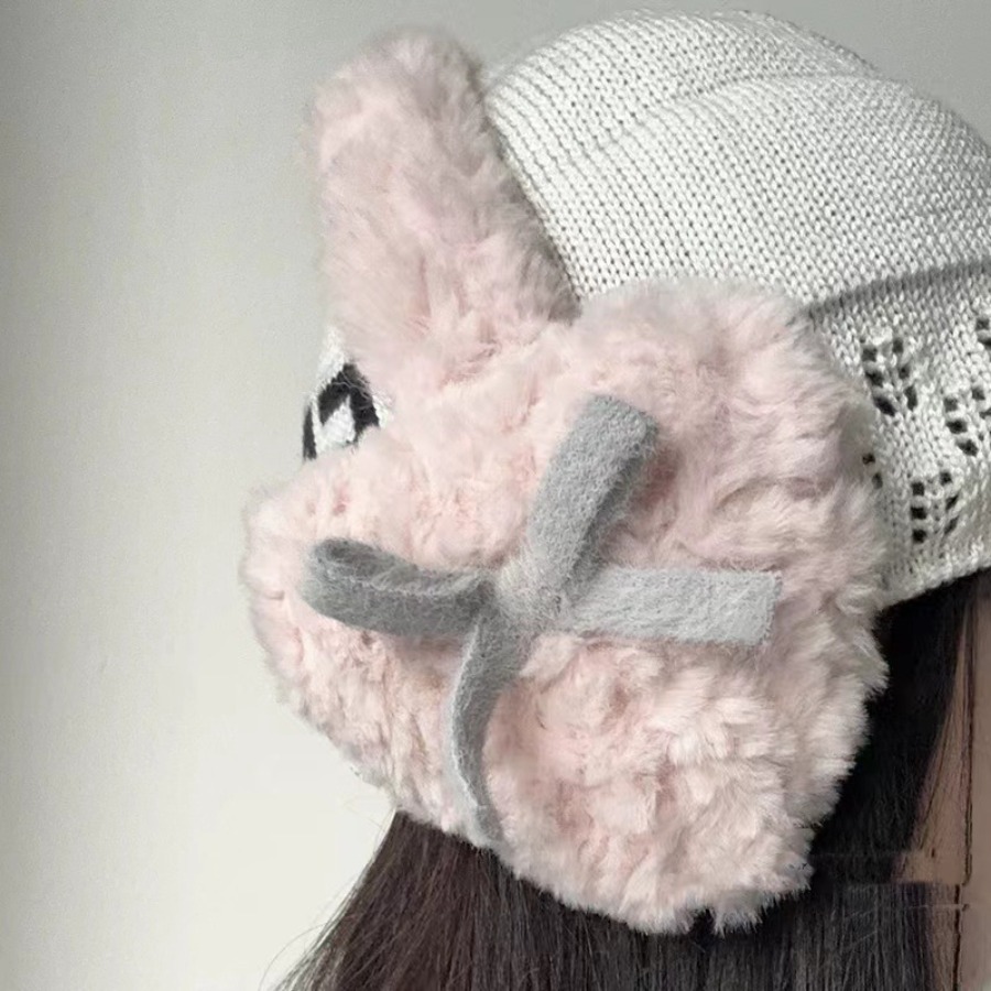 トレンディなちょう結びイヤーマフ冬暖かいソフトぬいぐるみ女性 - Winter Clothing Earmuffs のレビューと価格